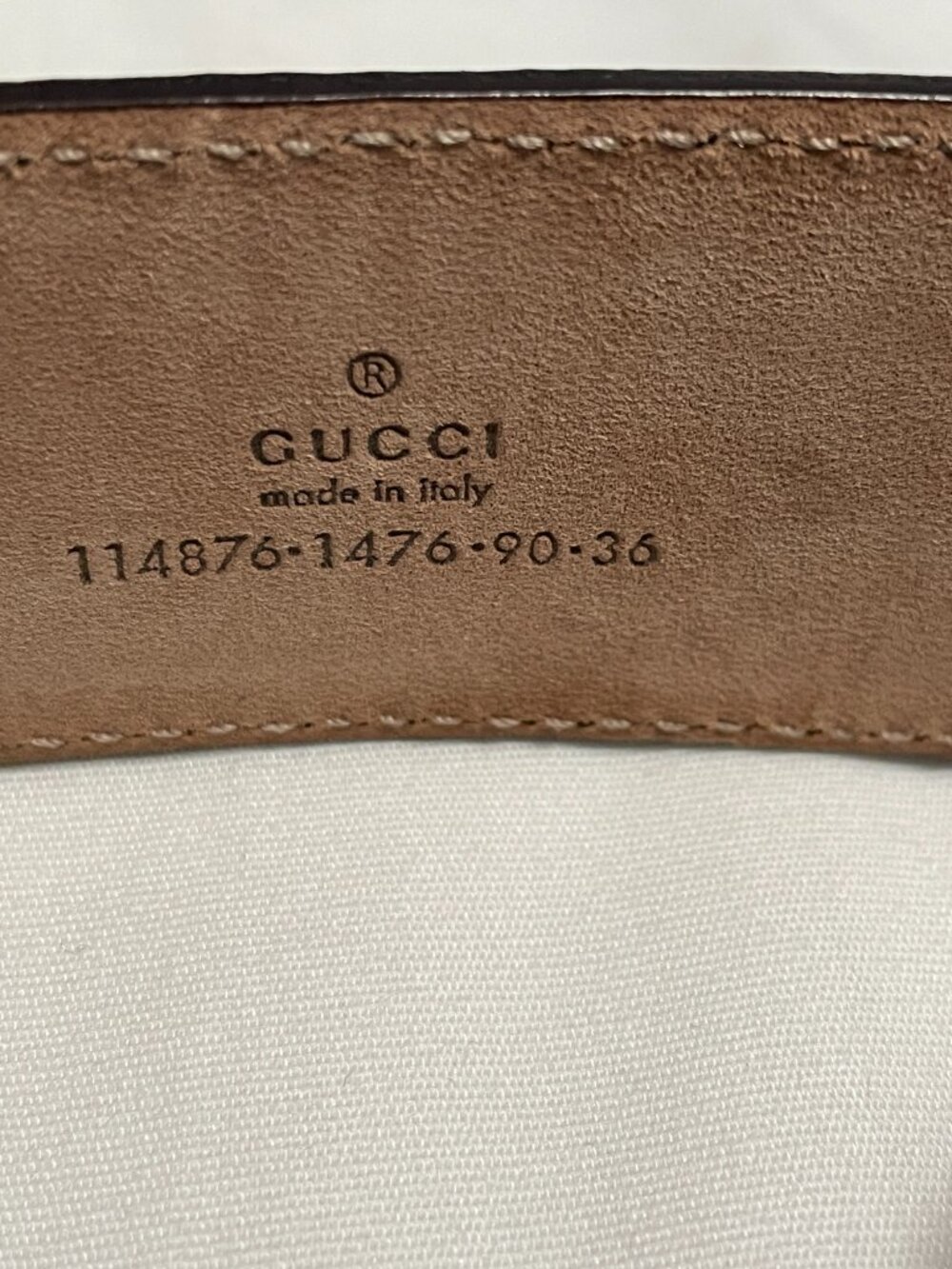 Gucci Womens Belt GG Double Buckel Style 14876-1476 90-36 - Picture 2 of 3